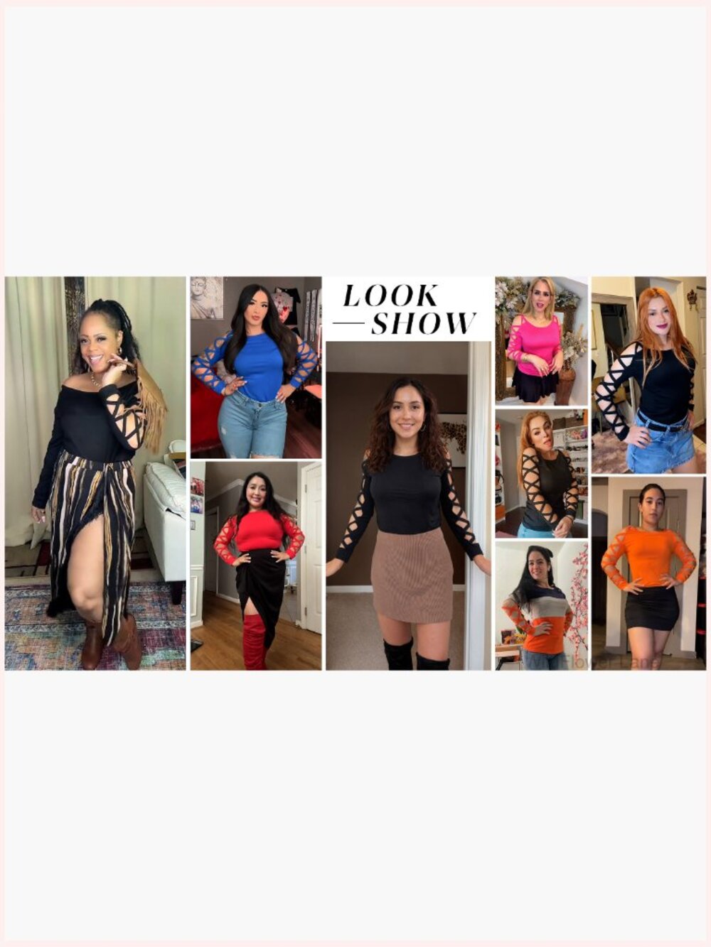 Sexy Criss-Cross Long Sleeve Blouse Cut Out Cold Shoulder Top - Picture 5 of 7